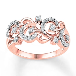 Diamond Ring 1/4 ct tw Round 10K Rose Gold