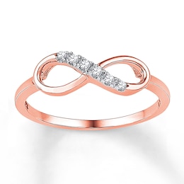 Diamond Infinity Ring 1/20 ct tw Round 10K Rose Gold