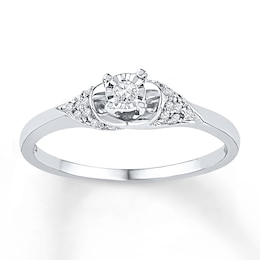 Diamond Promise Ring 1/10 ct tw Round 10K White Gold