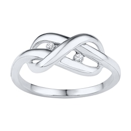 Infinity Knot Ring 1/20 ct tw Diamonds Sterling Silver