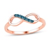 Thumbnail Image 1 of Infinity Symbol Ring 1/20 ct tw Blue Diamonds 10K Rose Gold