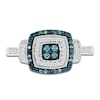 Thumbnail Image 1 of Blue & White Diamond Ring 1/4 ct tw Round-cut Sterling Silver