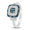 Thumbnail Image 3 of Blue & White Diamond Ring 1/4 ct tw Round-cut Sterling Silver