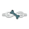 Thumbnail Image 1 of Bone Infinity Ring 1/20 ct tw Blue Diamonds Sterling Silver