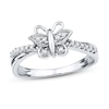 Thumbnail Image 1 of Diamond Butterfly Ring 1/10 ct tw Round Sterling Silver