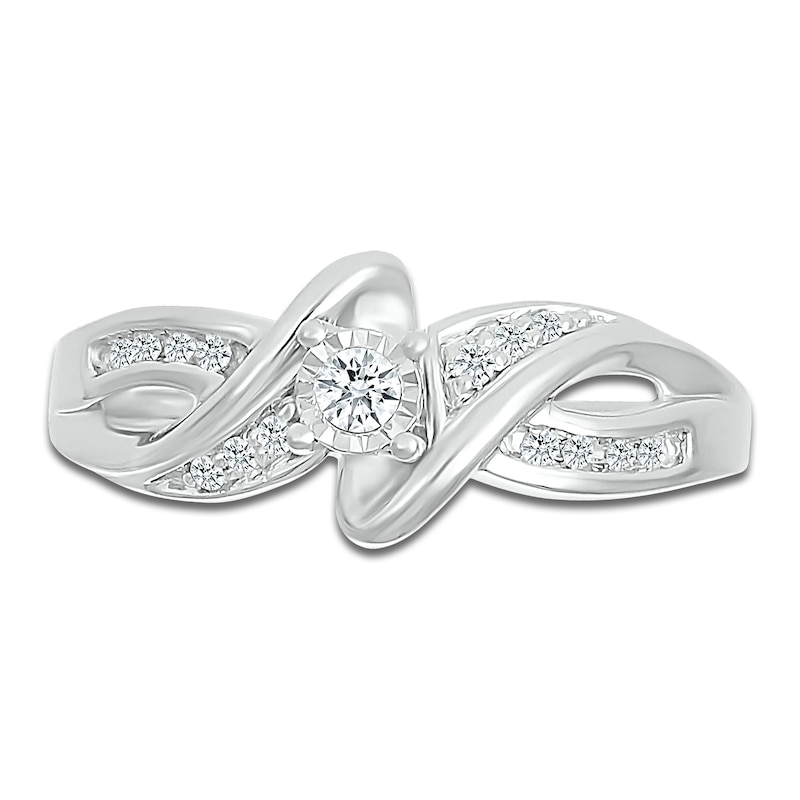 Diamond Promise Ring 1/8 ct tw Round Sterling Silver