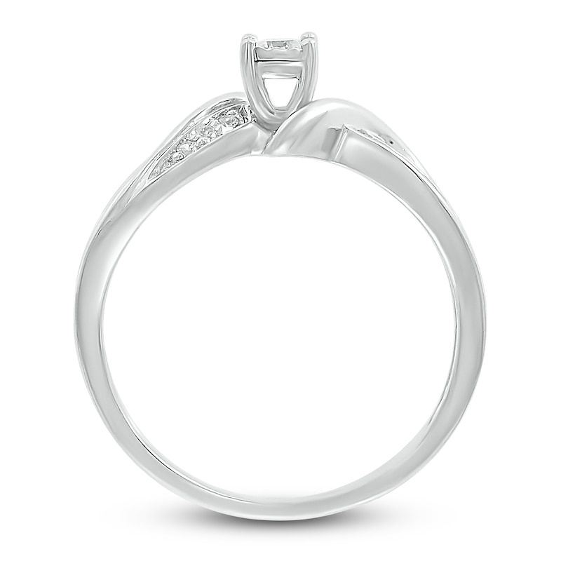 Diamond Promise Ring 1/8 ct tw Round Sterling Silver