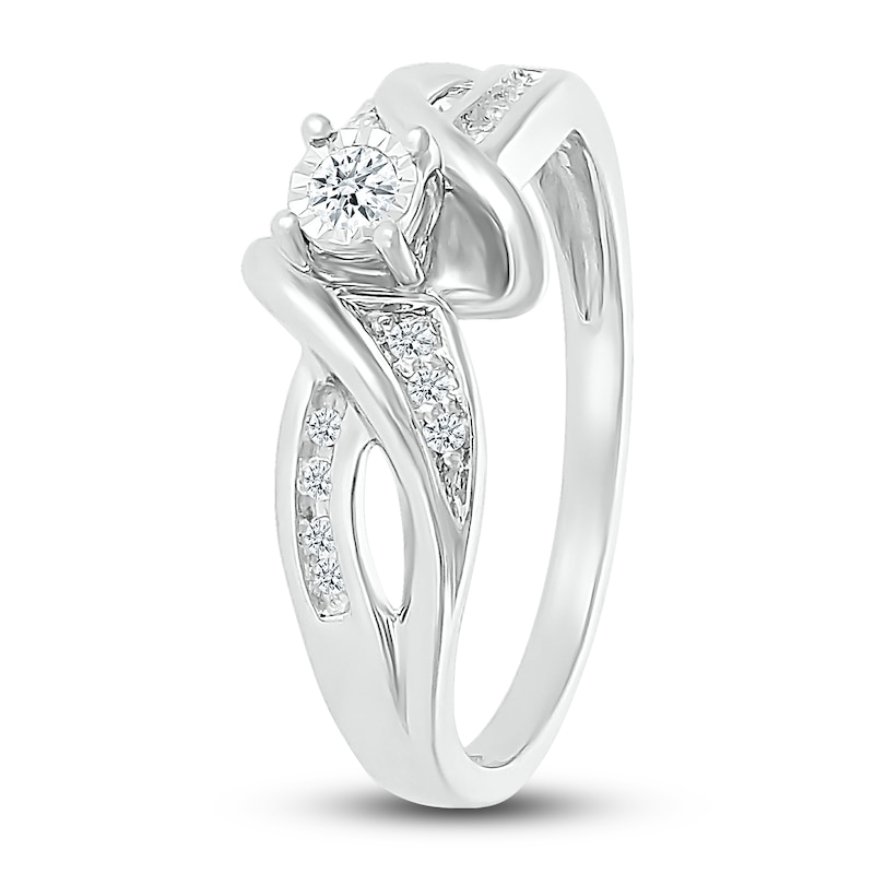 Diamond Promise Ring 1/8 ct tw Round Sterling Silver