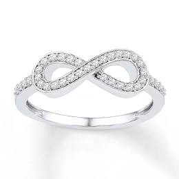 Diamond Infinity Ring 1/5 ct tw Round Sterling Silver