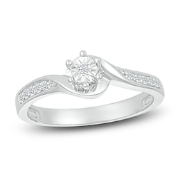 Diamond Promise Ring 1/15 ct tw Round Sterling Silver