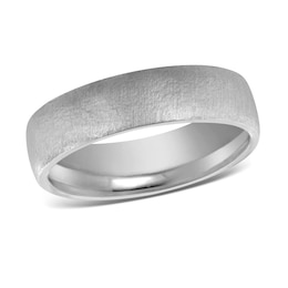 Men's Dome Wedding Band 14K White Gold 6mm