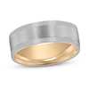 Thumbnail Image 0 of Men's Frosted Wedding Band 14K Two-Tone Gold 6mm