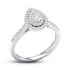 Thumbnail Image 2 of Diamond Promise Ring 1/2 ct tw Pear/Round 10K White Gold