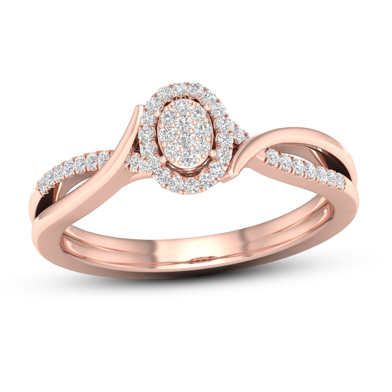 Diamond Ring 1/8 ct tw Round 10K Rose Gold