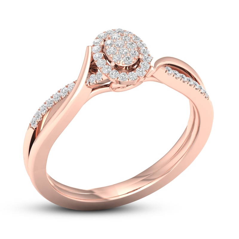 Diamond Ring 1/8 ct tw Round 10K Rose Gold