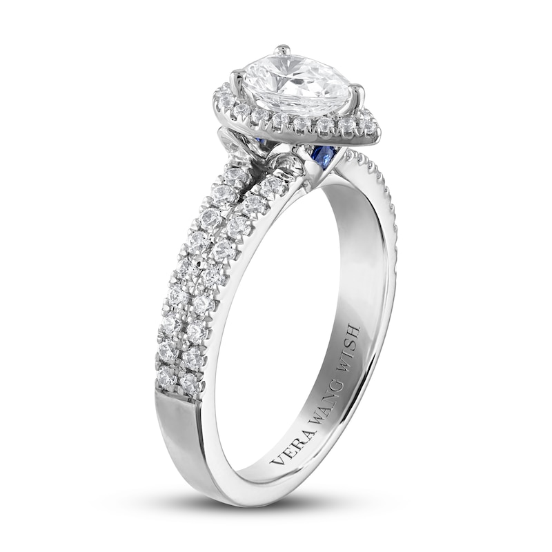 Main Image 2 of Vera Wang WISH Diamond Engagement Ring 1-1/5 ct tw Pear-shaped/Round Platinum