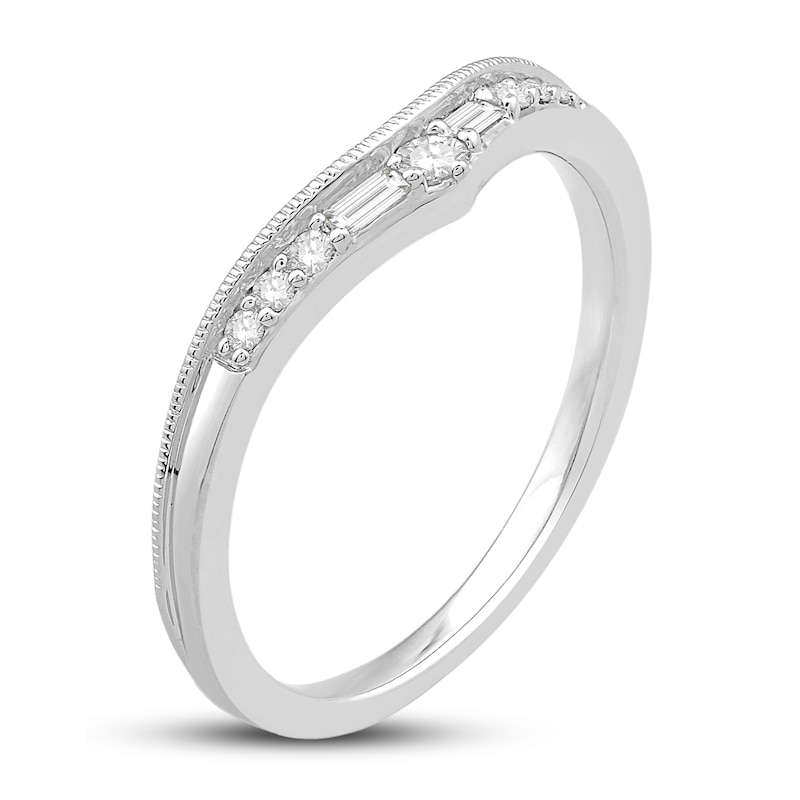 Main Image 2 of Diamond Enhancer Ring 1/8 ct tw Round/Baguette 14K White Gold