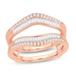 Diamond Enhancer Ring 1/2 ct tw Round/Baguette 14K Rose Gold