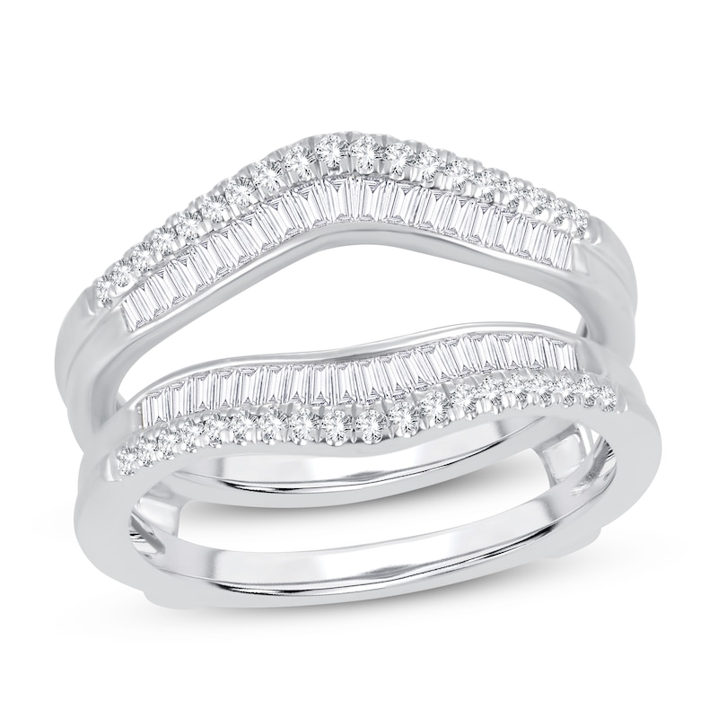 Diamond Enhancer Ring 1/2 ct tw Round/Baguette 14K White Gold | Jared