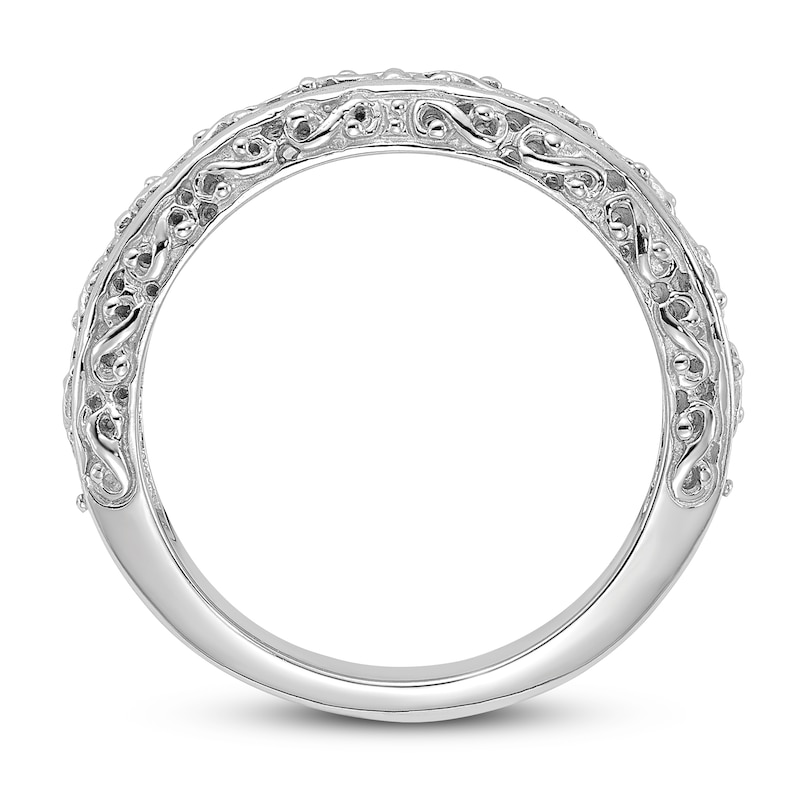 Main Image 2 of Filigree Design Anniversary Band 14K White Gold