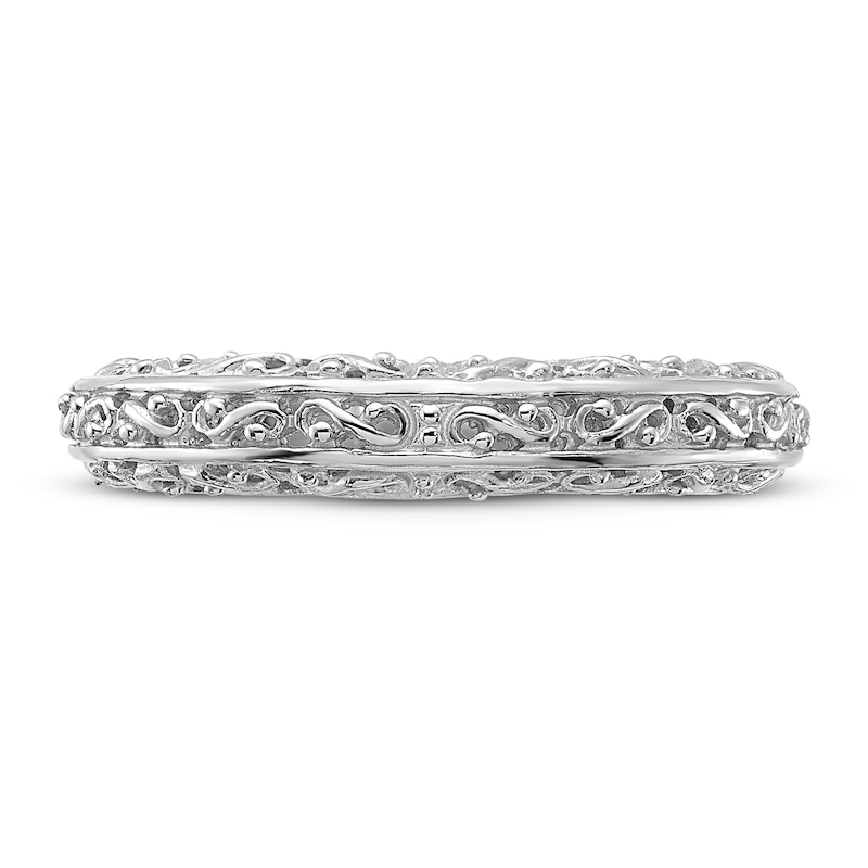 Main Image 3 of Filigree Design Anniversary Band 14K White Gold