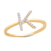 Thumbnail Image 0 of Diamond Letter K Ring 1/10 ct tw Round 10K Yellow Gold