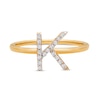 Thumbnail Image 2 of Diamond Letter K Ring 1/10 ct tw Round 10K Yellow Gold