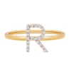 Thumbnail Image 3 of Diamond Letter R Ring 1/10 ct tw Round 10K Yellow Gold