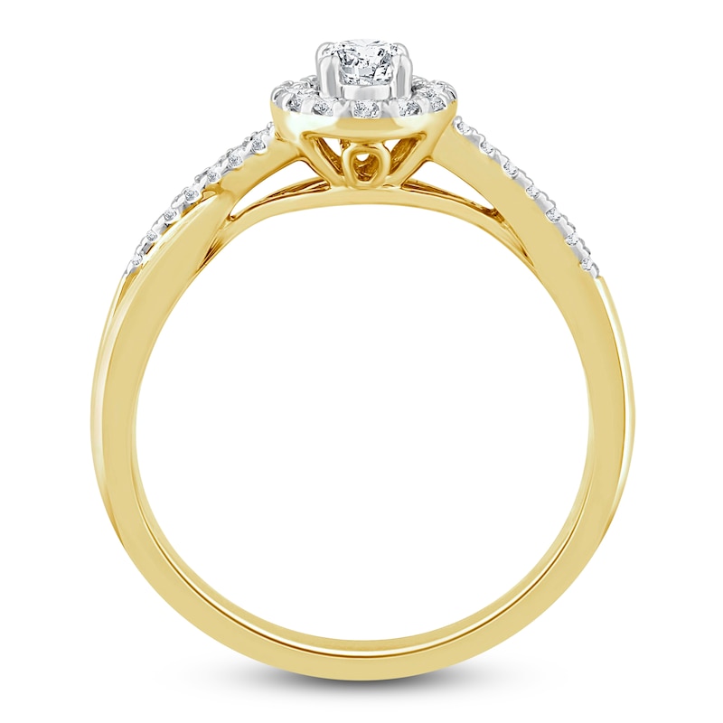 Diamond Ring 3/8 ct tw Oval/Round 10K Yellow Gold