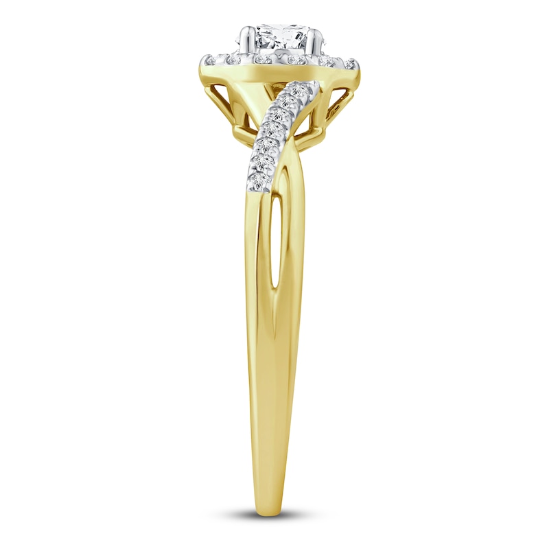 Diamond Ring 3/8 ct tw Oval/Round 10K Yellow Gold