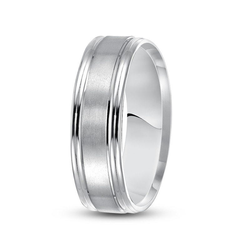 Main Image 2 of Matte Wedding Band 14K White Gold