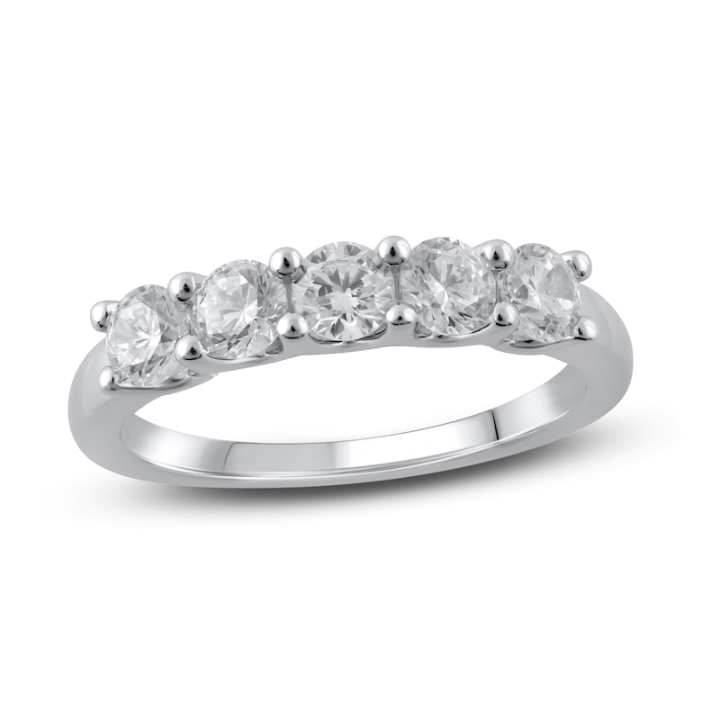 Lab-Created Diamond Wedding Band 1 ct tw Round 14K White Gold