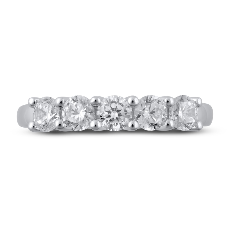 Lab-Created Diamond Wedding Band 1 ct tw Round 14K White Gold