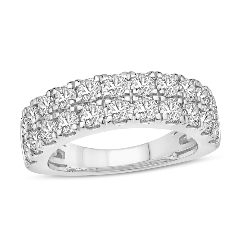 Main Image 1 of Diamond Double Band Ring 2 ct tw Round 14K White Gold