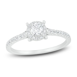 Diamond Promise Ring 1/5 ct tw Round 10K White Gold