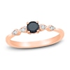 Thumbnail Image 1 of Black  & White Diamond Promise Ring 1/4 ct tw Round 10K Rose Gold