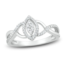 Diamond Promise Ring 1/8 ct tw Round Sterling Silver