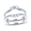 Thumbnail Image 1 of Diamond Anniversary Enhancer Ring 3/8 ct tw Round/Baguette 14K White Gold