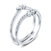 Thumbnail Image 2 of Diamond Anniversary Enhancer Ring 3/8 ct tw Round/Baguette 14K White Gold