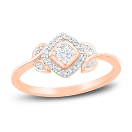 Diamond Promise Ring 1/5 ct tw Round 10K Rose Gold