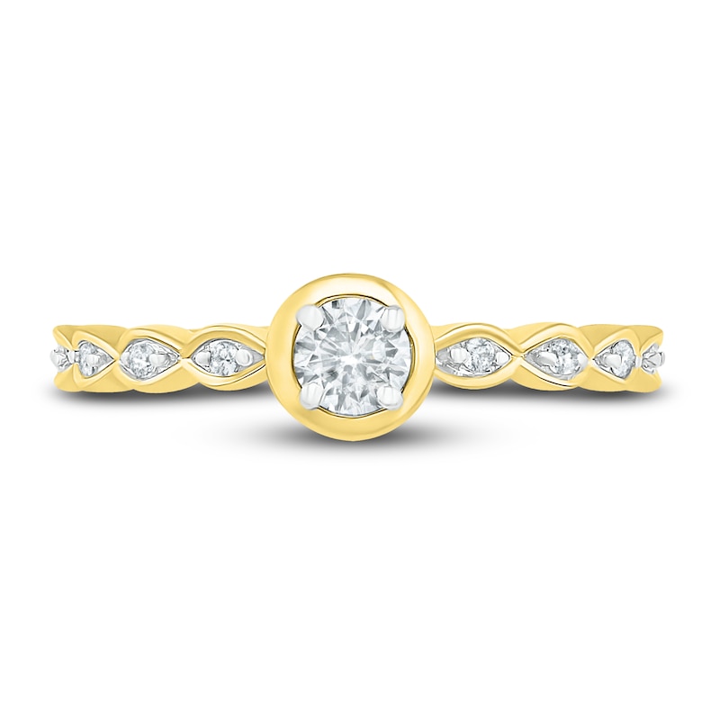 Diamond Promise Ring 1/4 ct tw Round 10K Yellow Gold