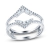 Thumbnail Image 1 of Diamond Anniversary Enhancer Ring 3/8 ct tw Round/Baguette 14K White Gold