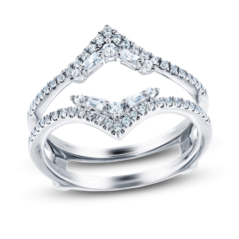 Main Image 1 of Diamond Anniversary Enhancer Ring 3/8 ct tw Round/Baguette 14K White Gold