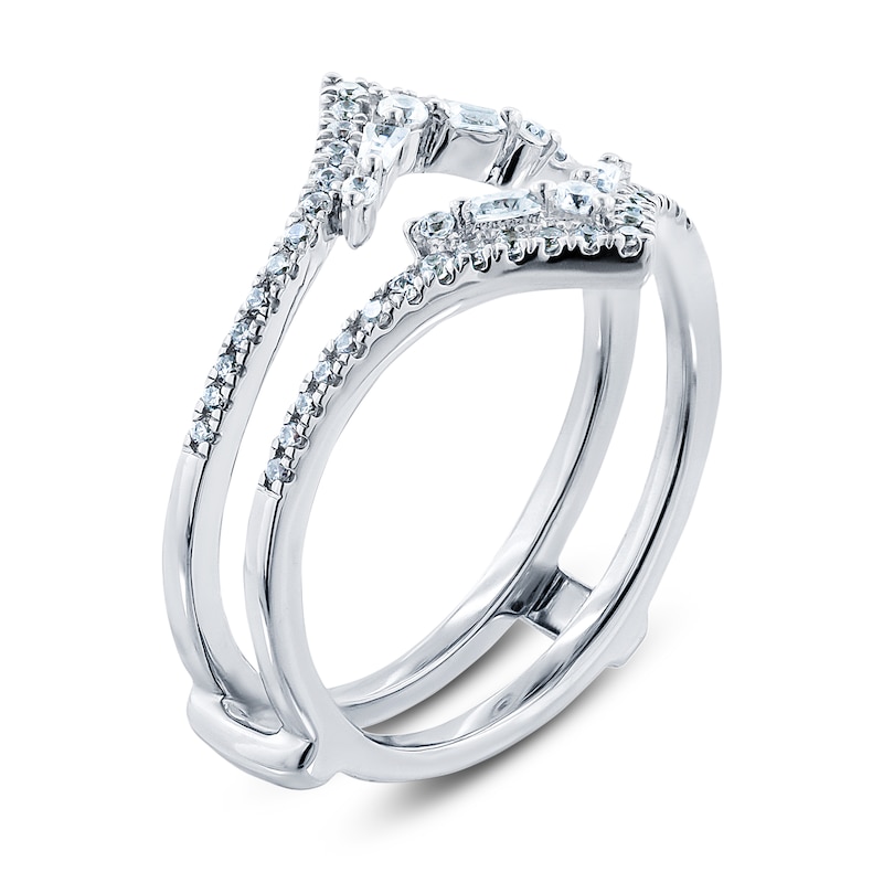 Main Image 2 of Diamond Anniversary Enhancer Ring 3/8 ct tw Round/Baguette 14K White Gold