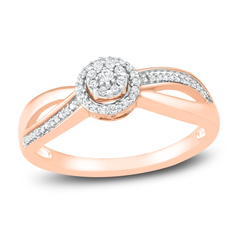 Diamond Promise Ring 1/8 ct tw Round 10K Rose Gold