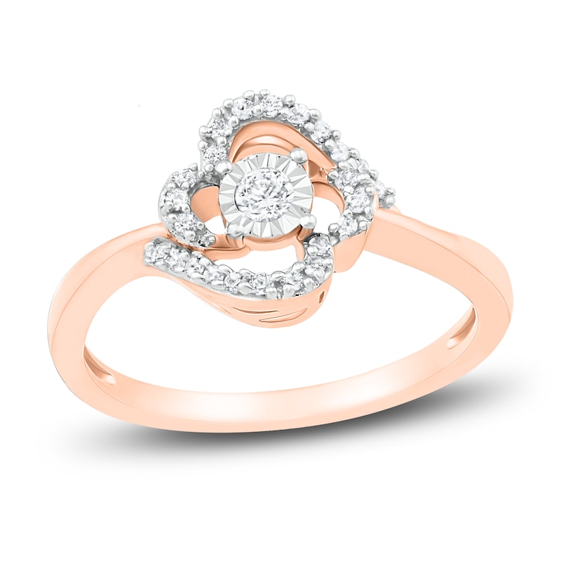 Zales Diamond Accent Heart Promise Ring in 10K Rose Gold