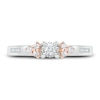 Thumbnail Image 1 of Diamond Promise Ring 1/6 ct tw Round/Baguette-cut 10K Two-Tone Gold