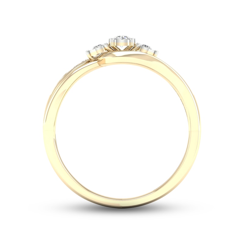 Diamond 3-Stone Ring 1/5 ct tw Round 10K Yellow Gold | Jared