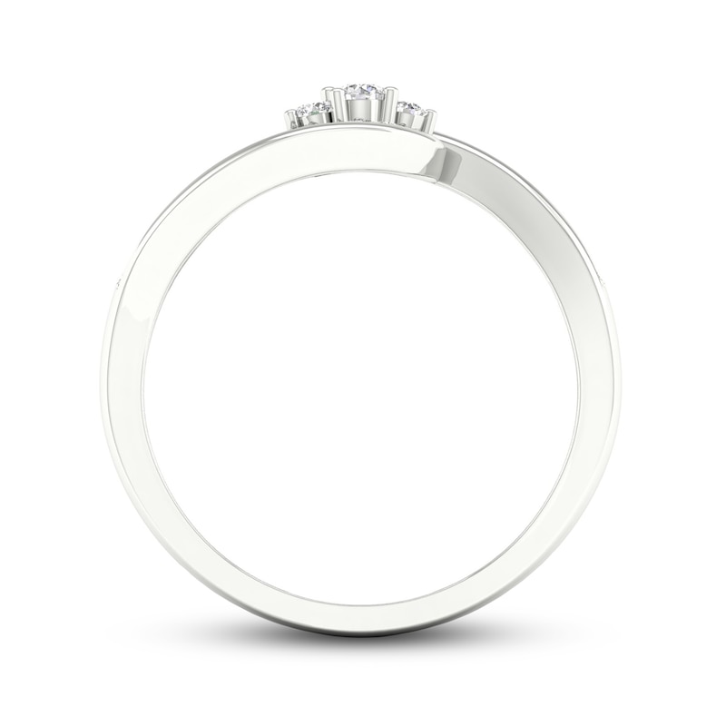 Diamond 3-Stone Ring 1/6 ct tw Round 10K White Gold