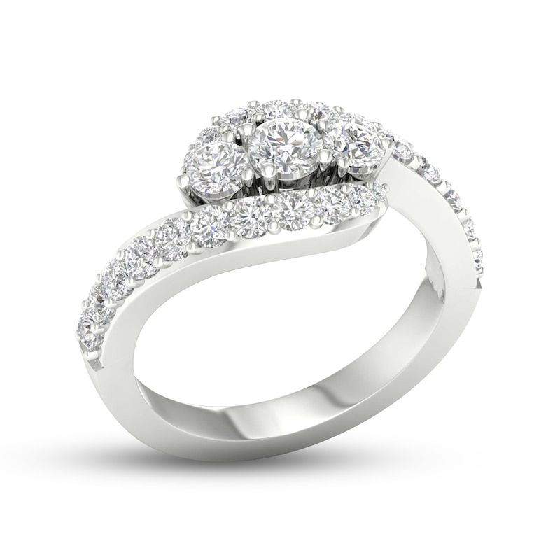 Main Image 2 of Diamond 3-Stone Ring 1-1/6 ct tw Round 14K White Gold